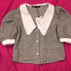 NWT ZARA puffer sleeve top
